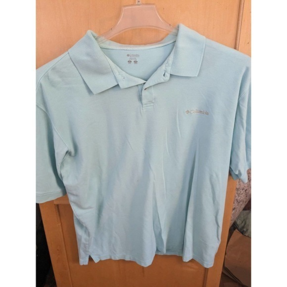 Columbia‎ Polo Shirt Adult Extra Large XL blue Golfer Golf Mens